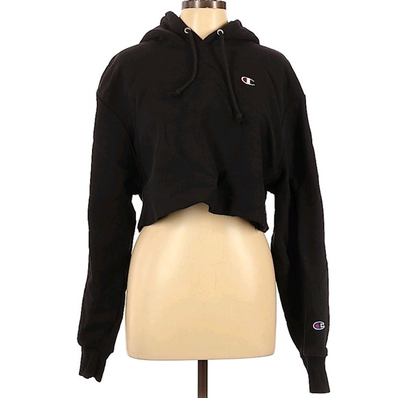 Champion Tops - 🔆 Black Champion Cropped Hoodie